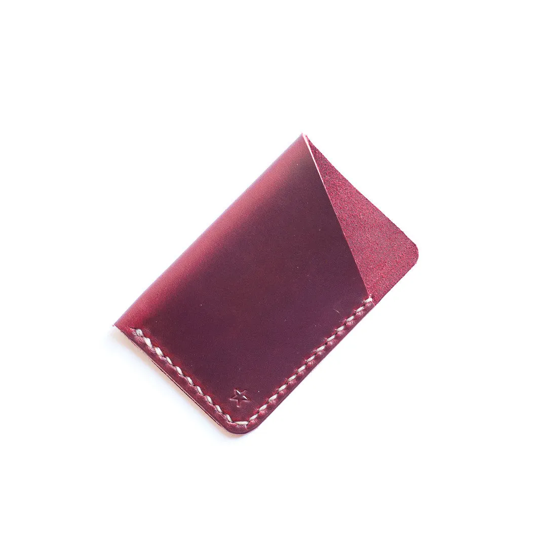 One Star Leather Minimalist Wallet - Burgundy