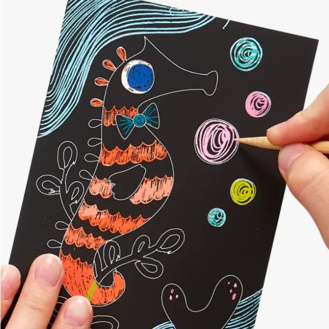 ooly mini scratch   scribble - friendly fish