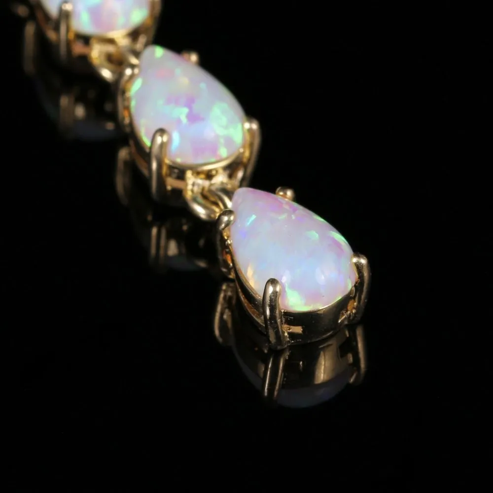 Opal Gold Dropper Pendant 9Ct Yellow Gold 1.80Ct Opal