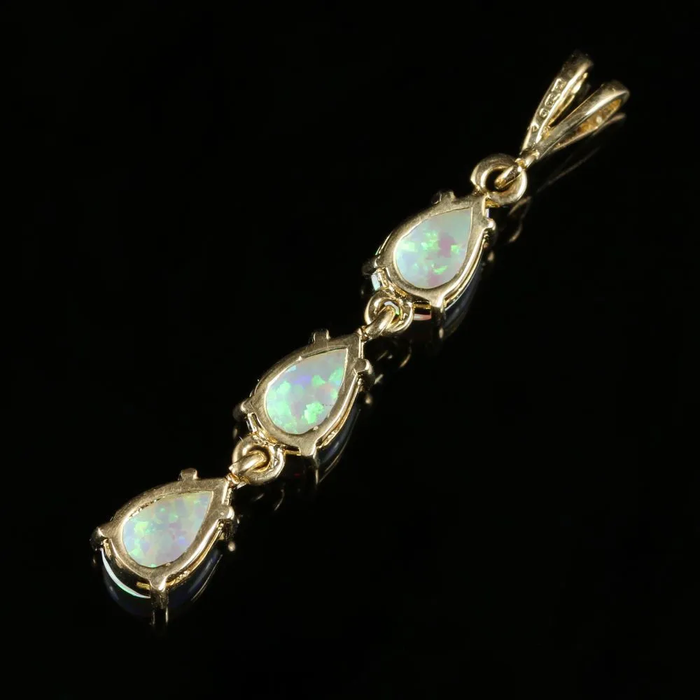 Opal Gold Dropper Pendant 9Ct Yellow Gold 1.80Ct Opal
