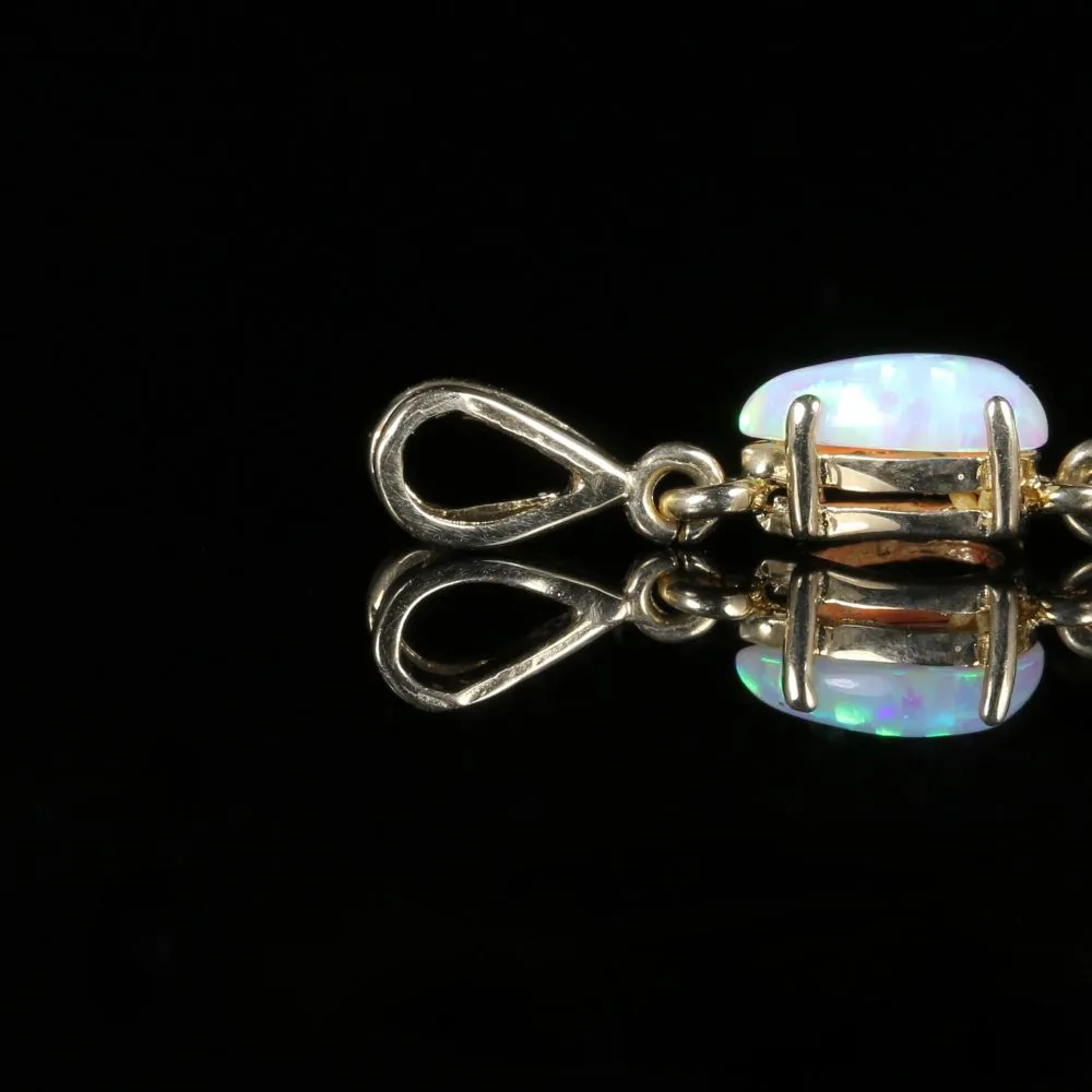 Opal Gold Dropper Pendant 9Ct Yellow Gold 1.80Ct Opal