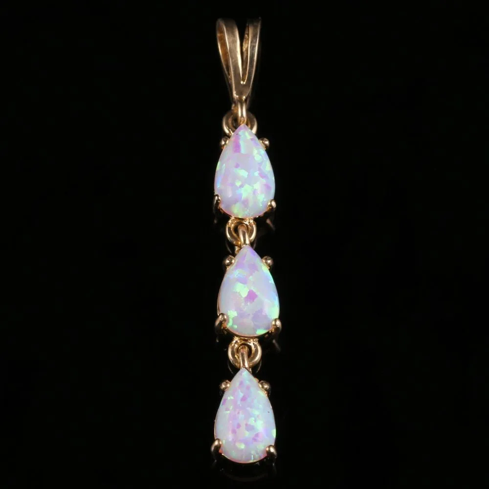 Opal Gold Dropper Pendant 9Ct Yellow Gold 1.80Ct Opal