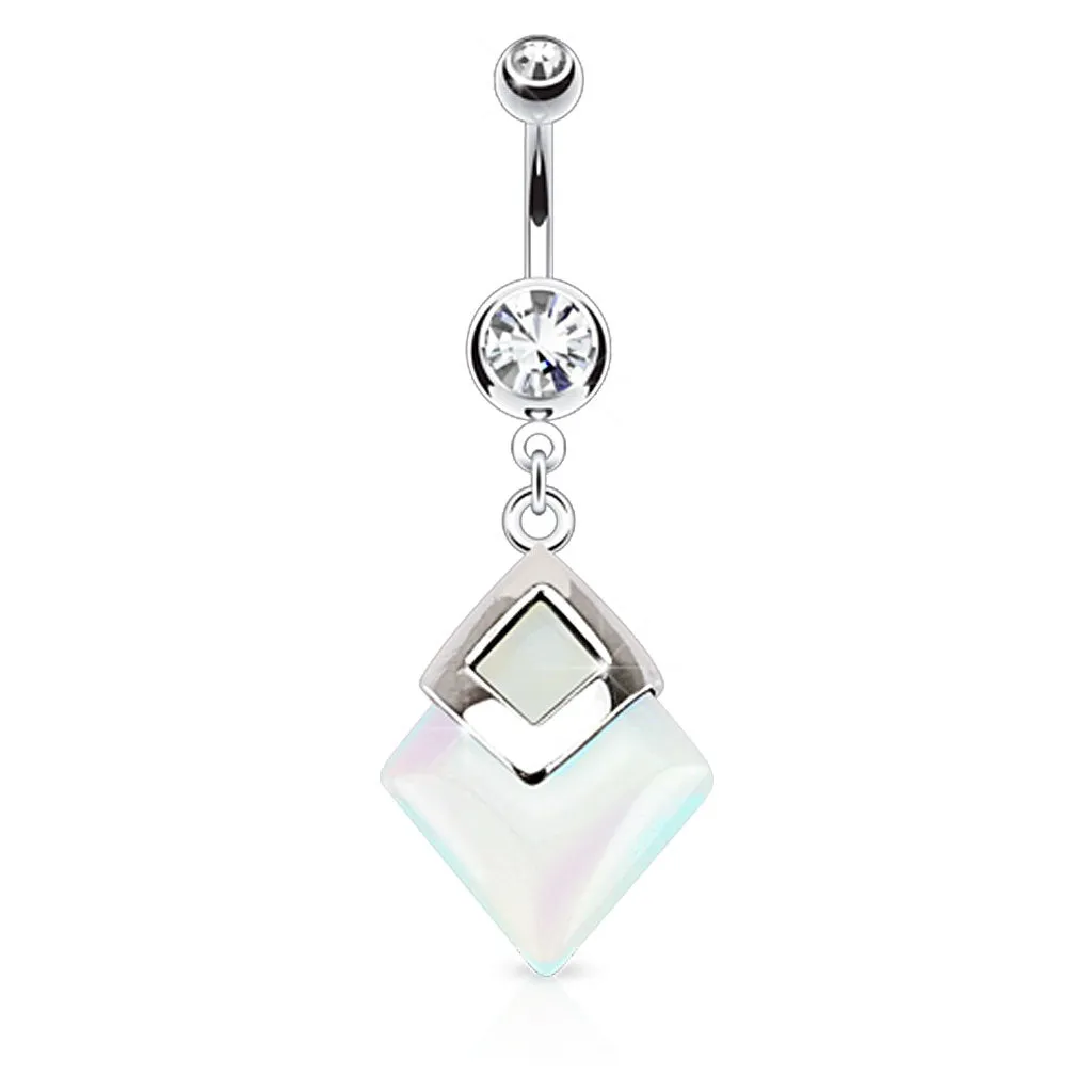 Opalite Diamond Shaped Belly Ring