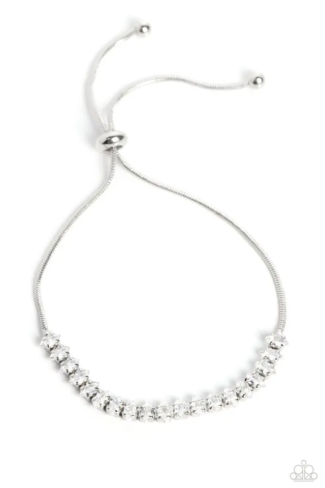 Paparazzi Bracelet ~ Dynamic Diamonds - White