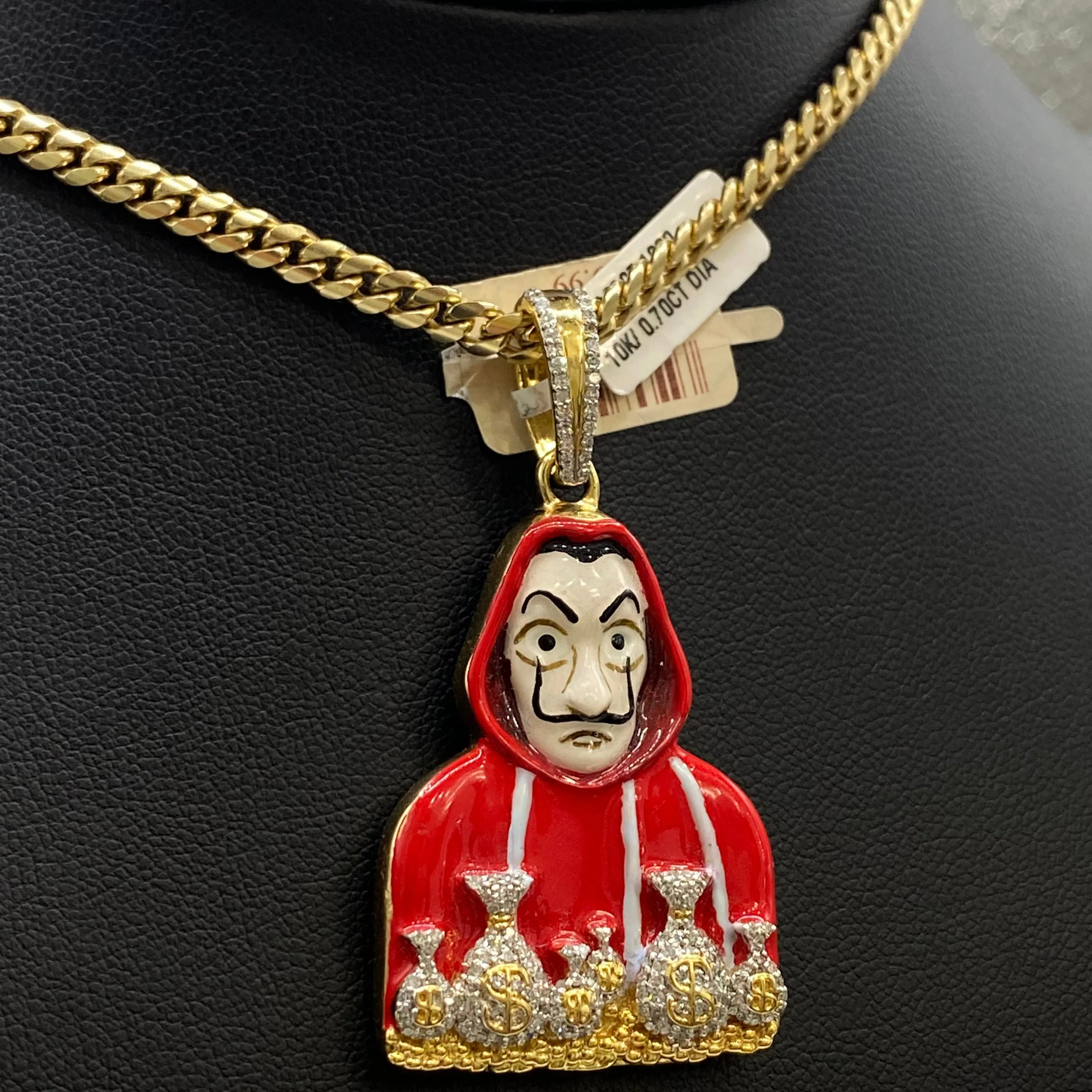 Paper House Pendant 10K Yellow Gold With Diamond 0,70ct  / 15.3gr