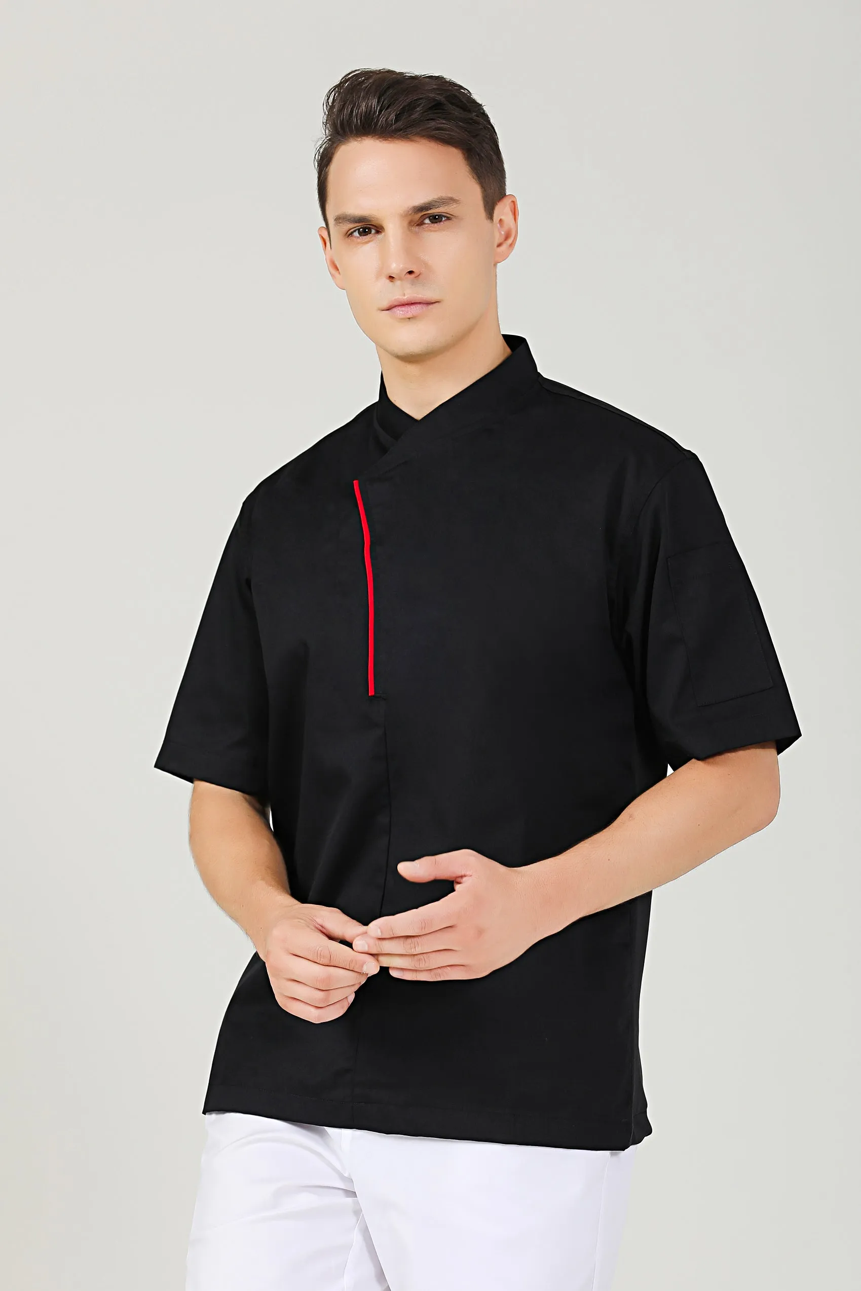 Parsley Black Chef Jacket, Short Sleeve