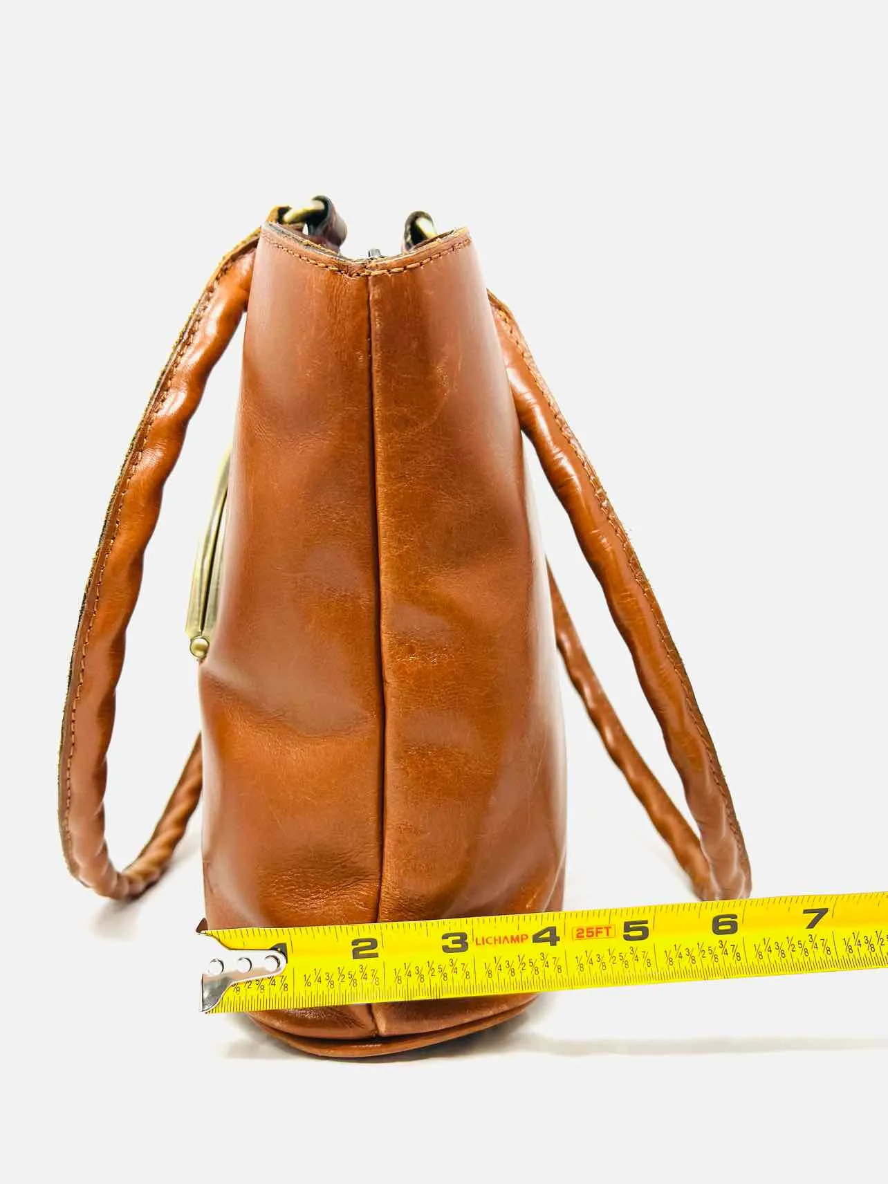 Patricia Nash Cognac Shoulder Bag Turn-lock Leather W/ BAG! Designer Tote