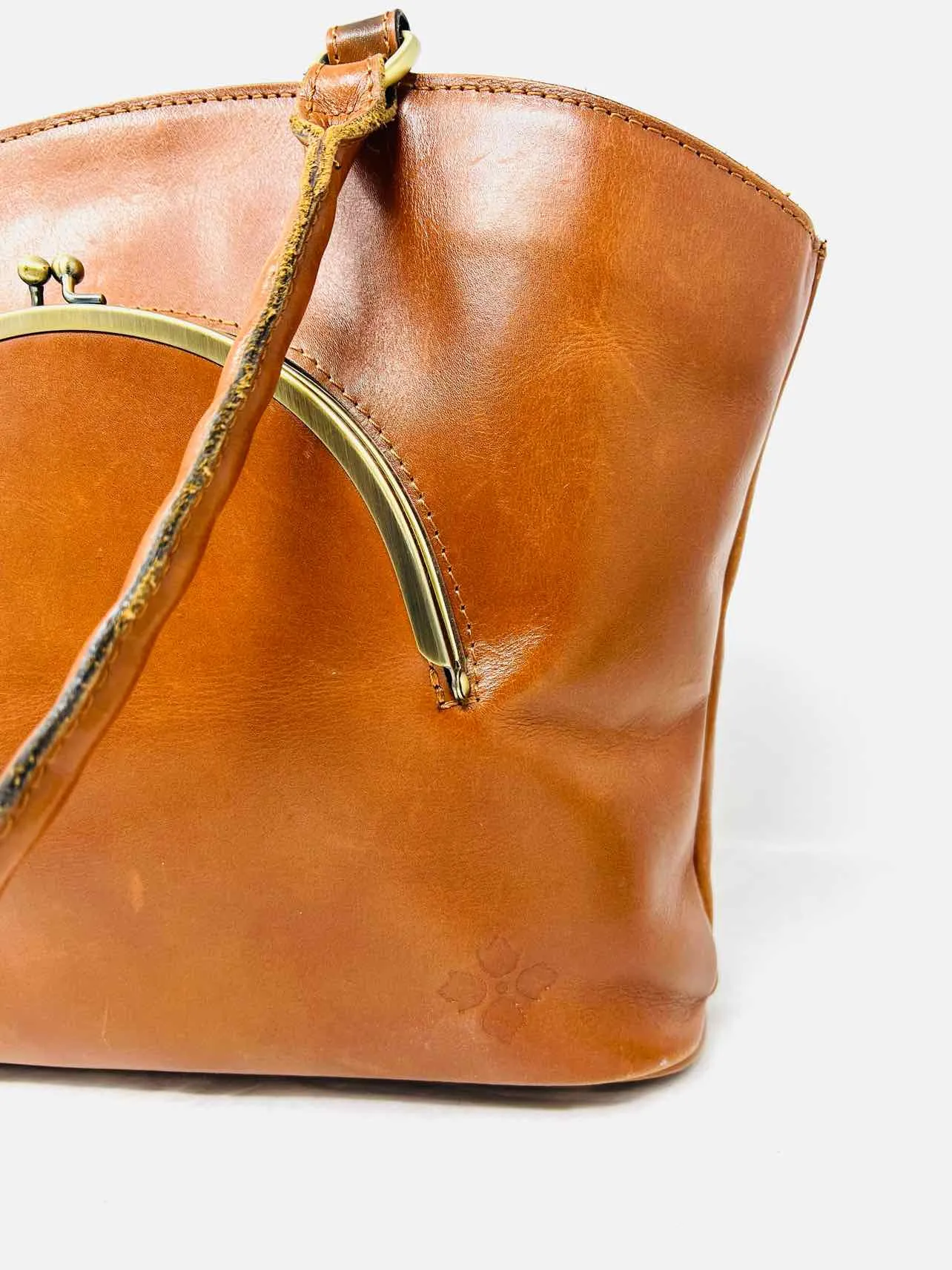 Patricia Nash Cognac Shoulder Bag Turn-lock Leather W/ BAG! Designer Tote