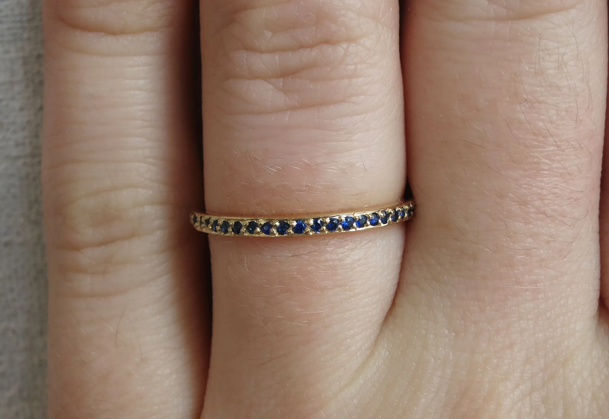 Pave Sapphire Eternity Band