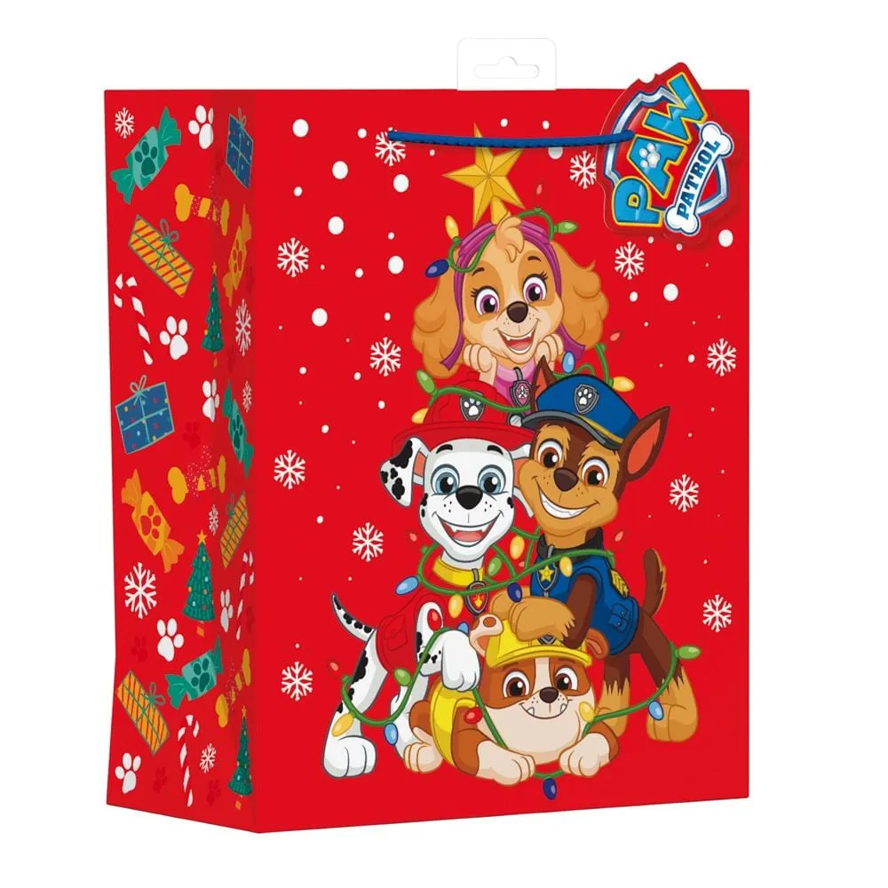Paw Patrol Large Christmas Gift Bag - 33 x 26cm