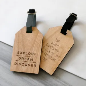 Personalised Explore Luggage Tag