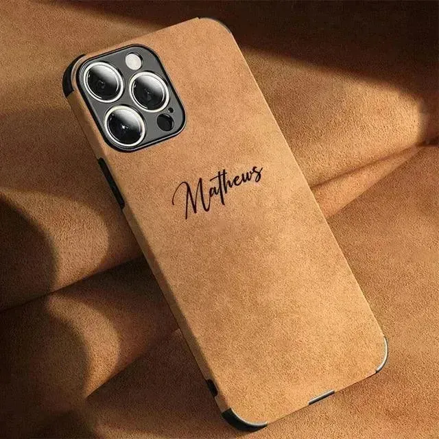 Personalised Name Luxury Soft Leather Case (For iPhone)