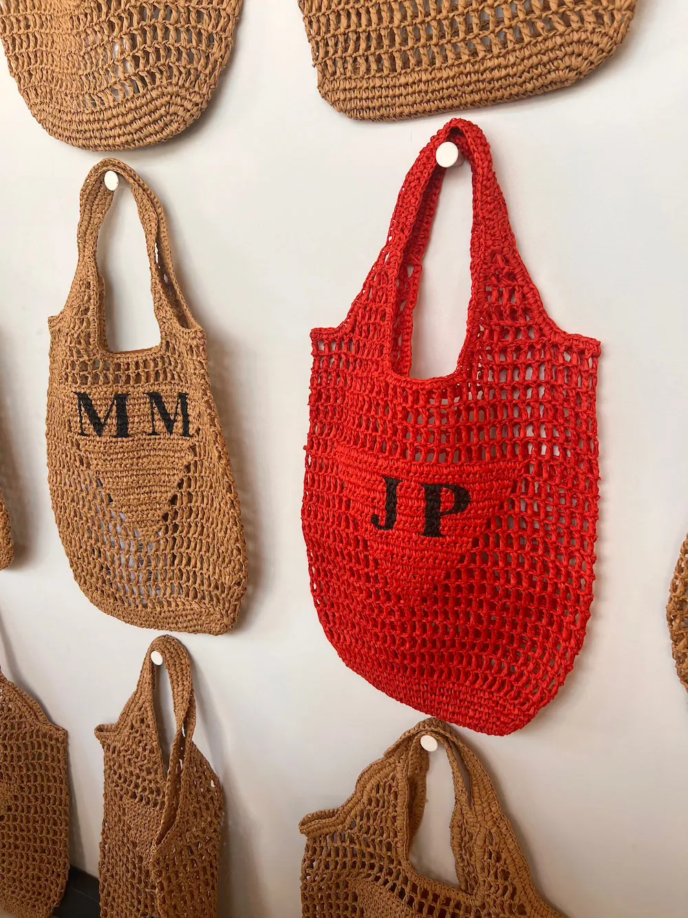 Personalised Woven Raffia Bag - Black & Tan