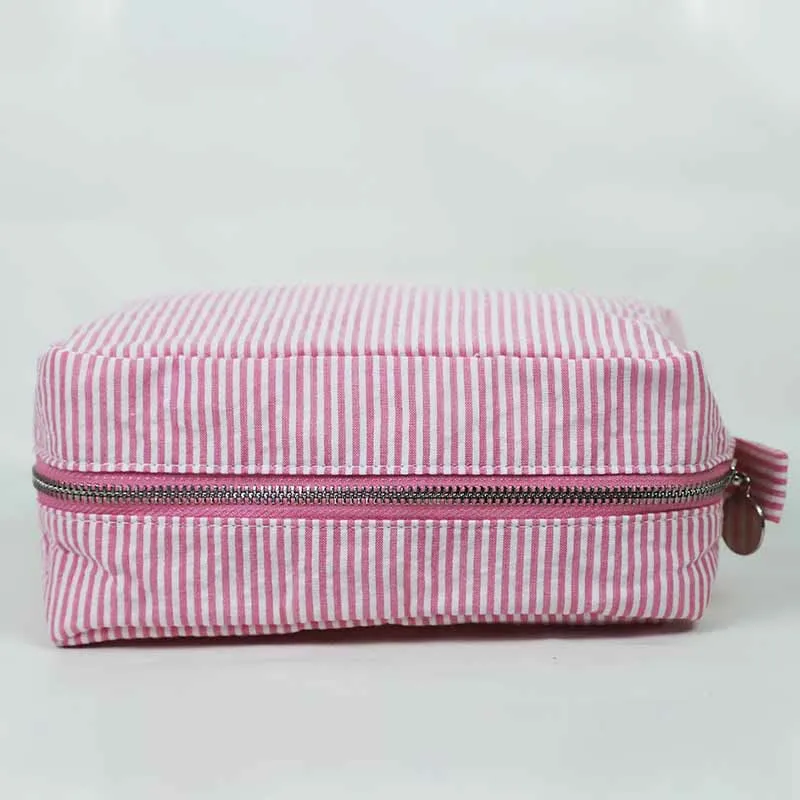 Personalized Embroidery Makeup Bag Soft Cotton Travel Cosmetic Pouch