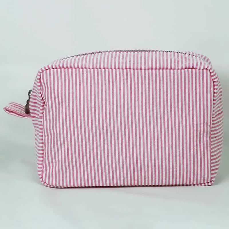 Personalized Embroidery Makeup Bag Soft Cotton Travel Cosmetic Pouch