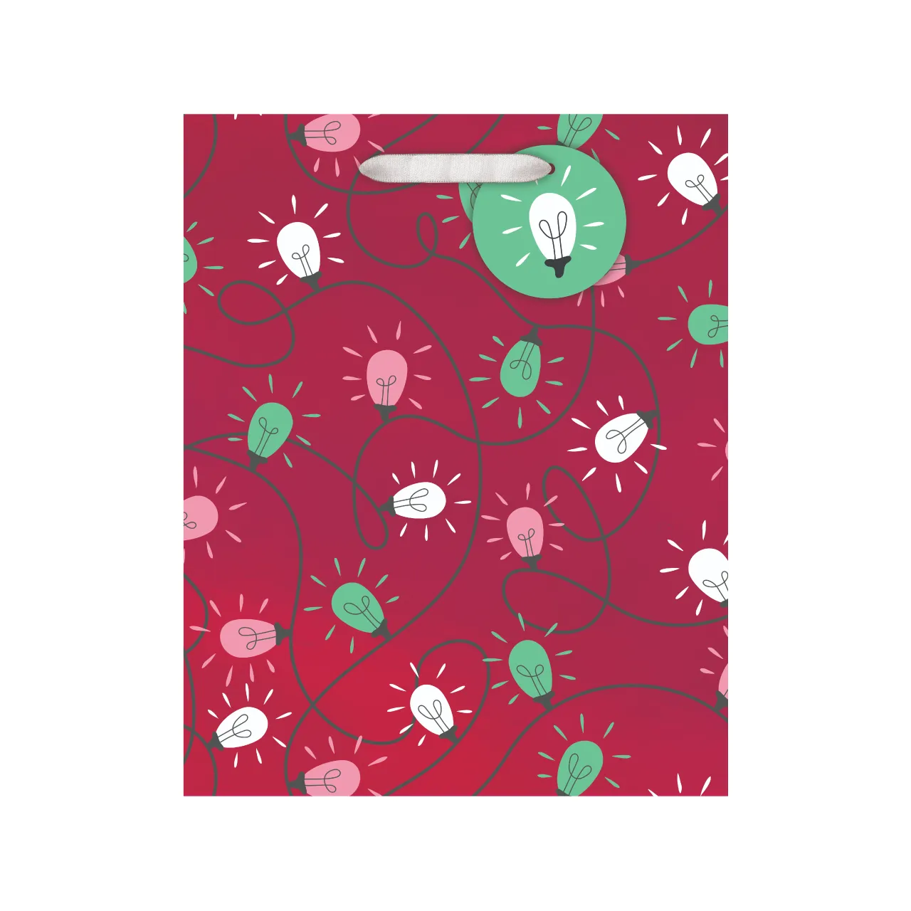 Pink And Green String Of Lights Gift Bags