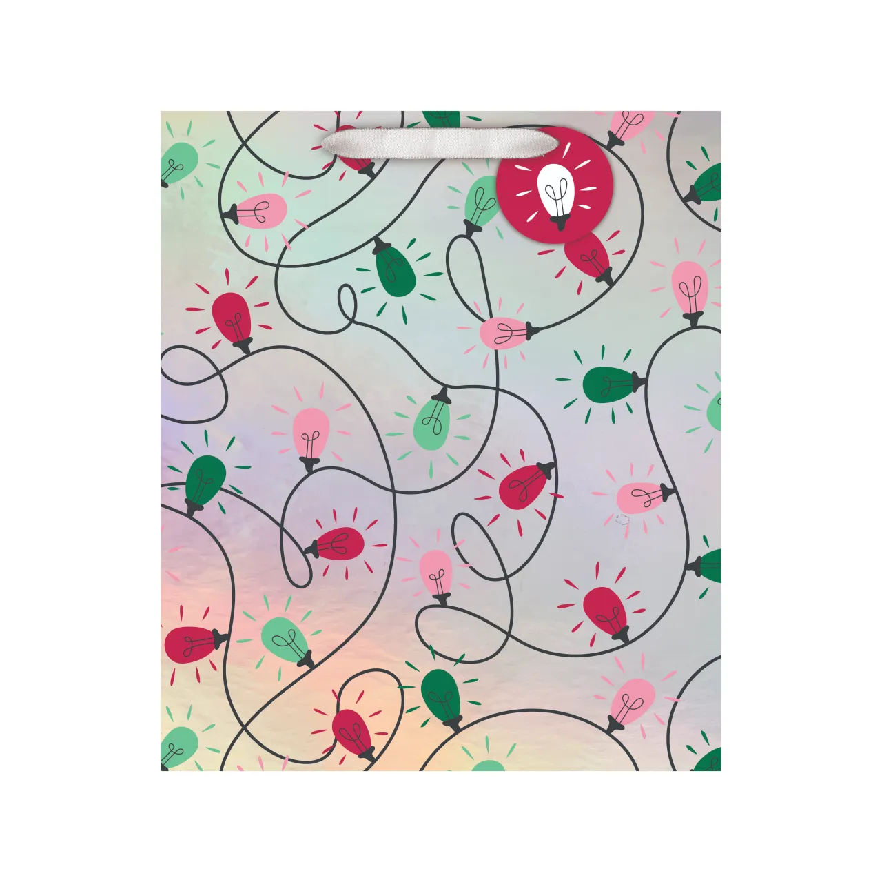 Pink And Green String Of Lights Gift Bags