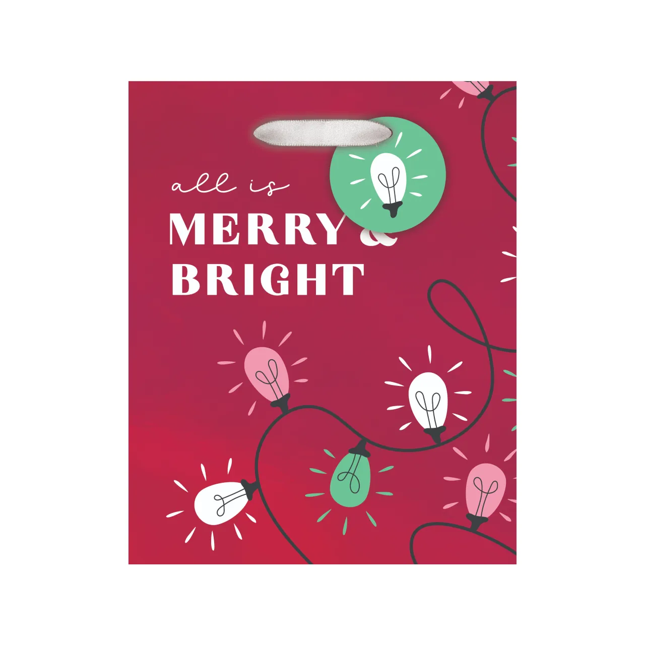 Pink And Green String Of Lights Gift Bags