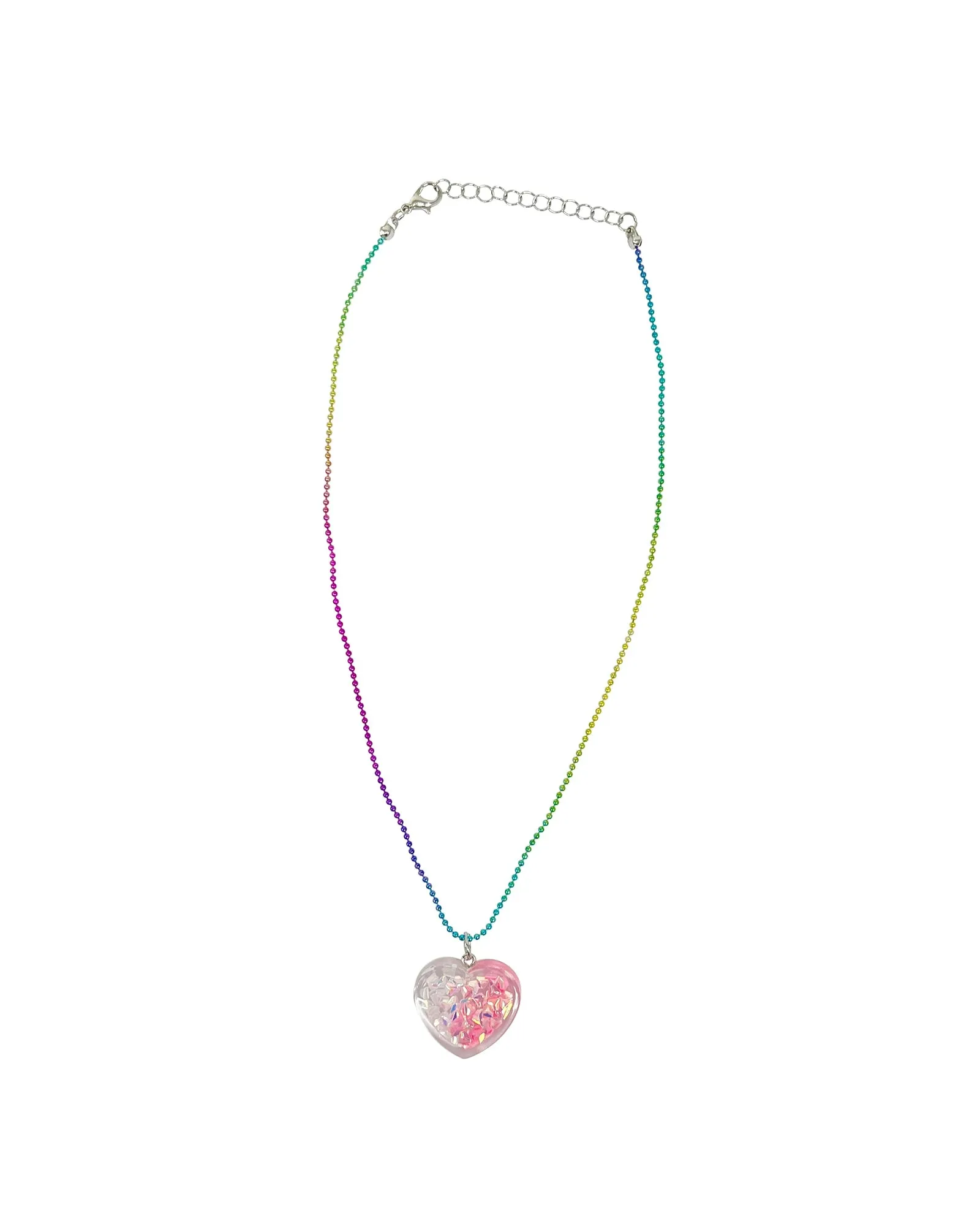 Pink Poppy Mermaid Heart Necklace