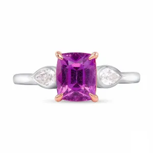 Pink Sapphire and Diamond, 18k White and Rose Gold Ring