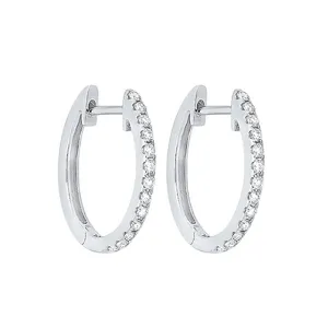 PLAT - 950 White Gold & Diamond Fashion Earrings -1/4 ctw