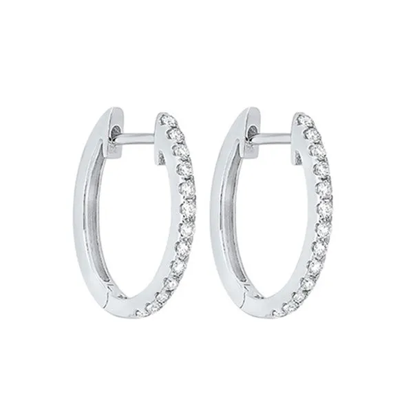 PLAT - 950 White Gold & Diamond Fashion Earrings -1/4 ctw