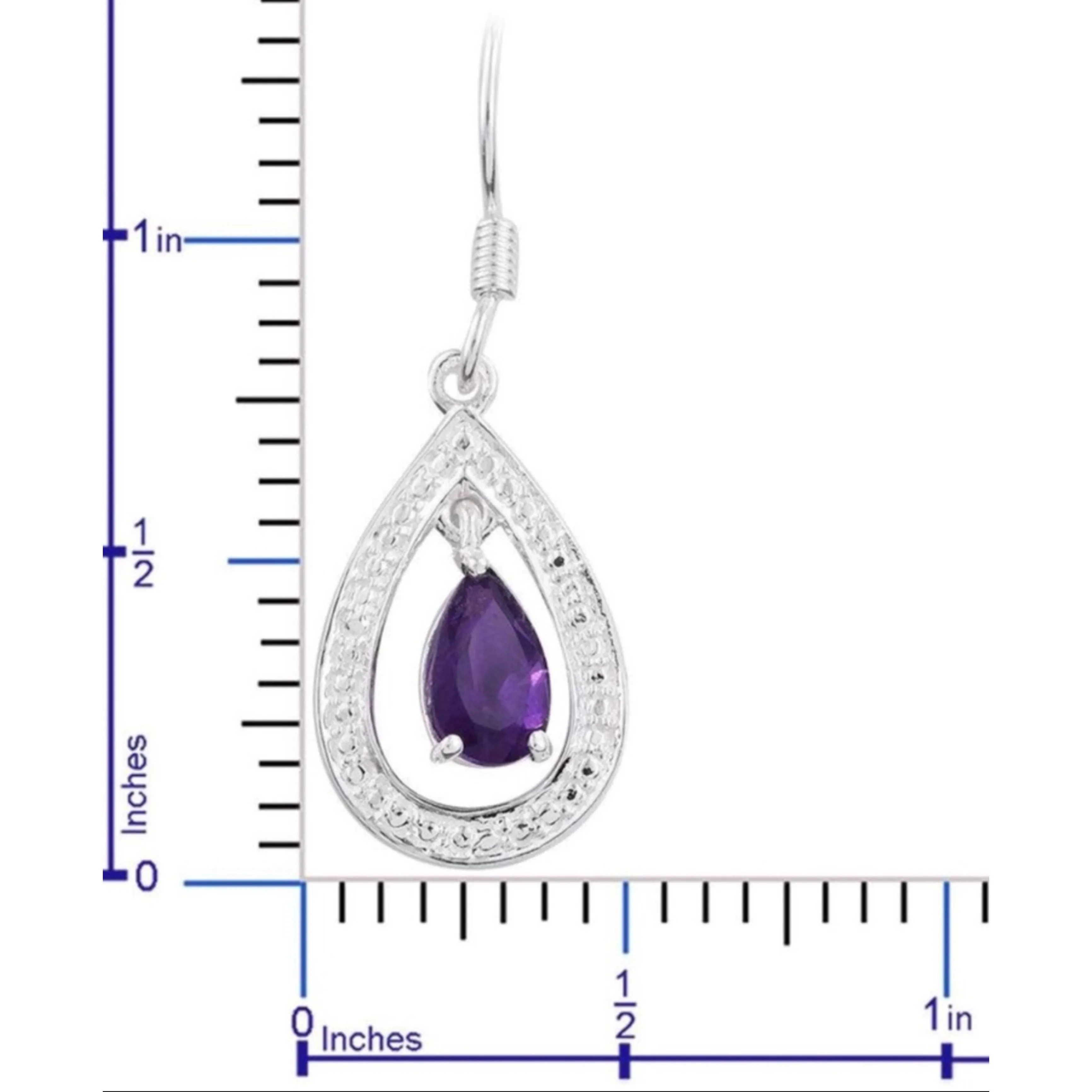 Platinum Purple Amethyst Dangle Earrings