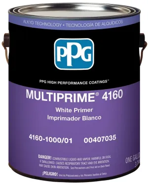 PPG MULTIPRIME 4160-1000-01 Primer, Flat, White, 1 gal :GAL: QUANTITY: 4