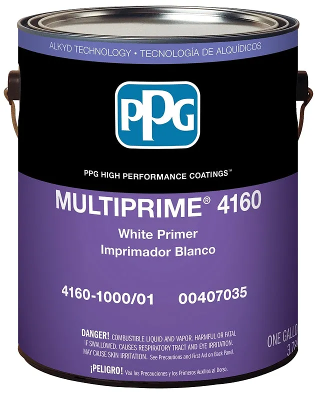 PPG MULTIPRIME 4160-1000-01 Primer, Flat, White, 1 gal :GAL: QUANTITY: 4