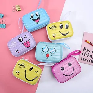 Rectangle Earphone Zipper Case - Smiley