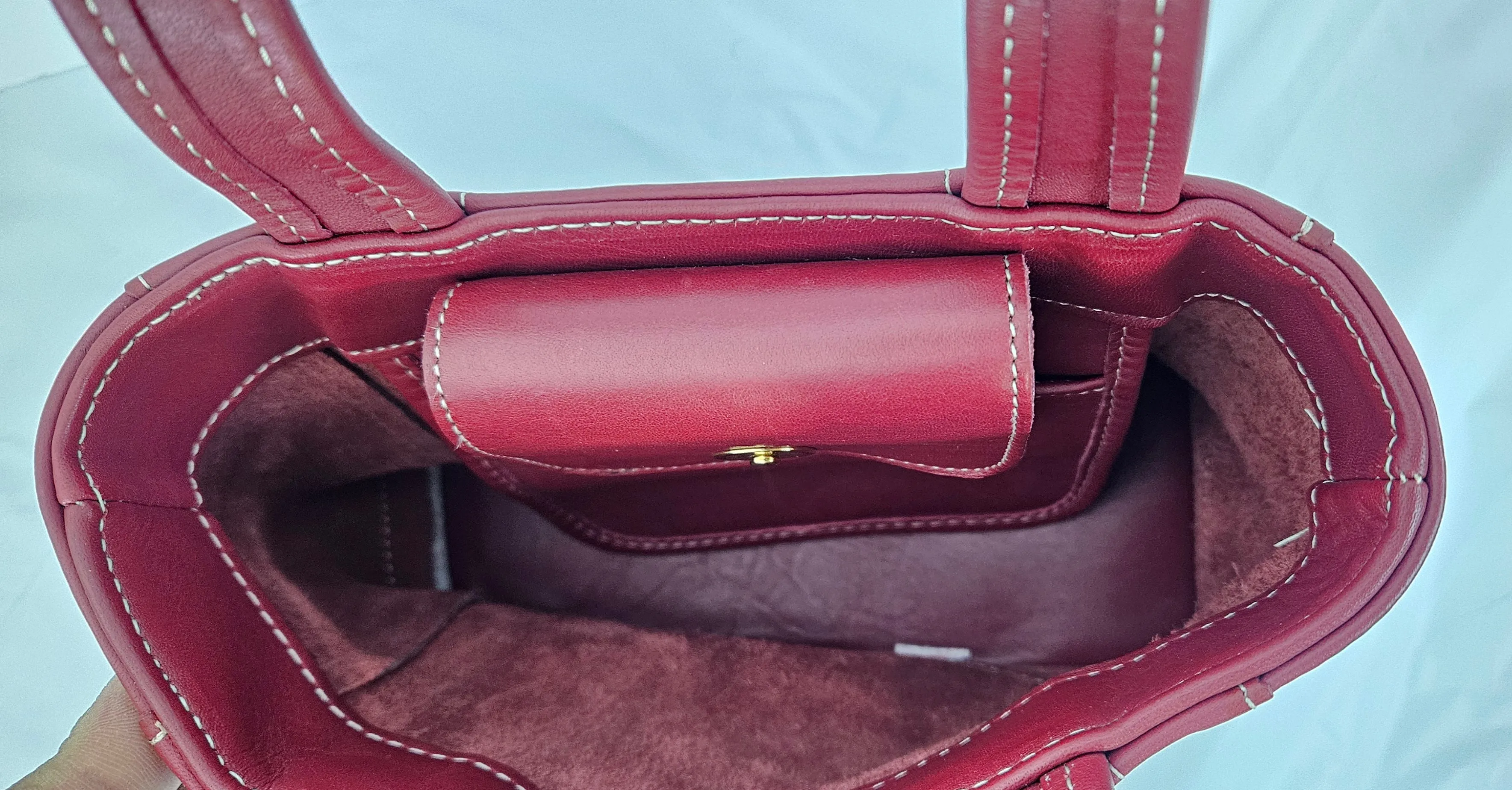 Red Cowhide Genuine Leather small bag #TRH6red