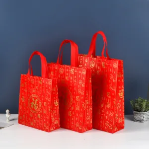 Red festive gift bags