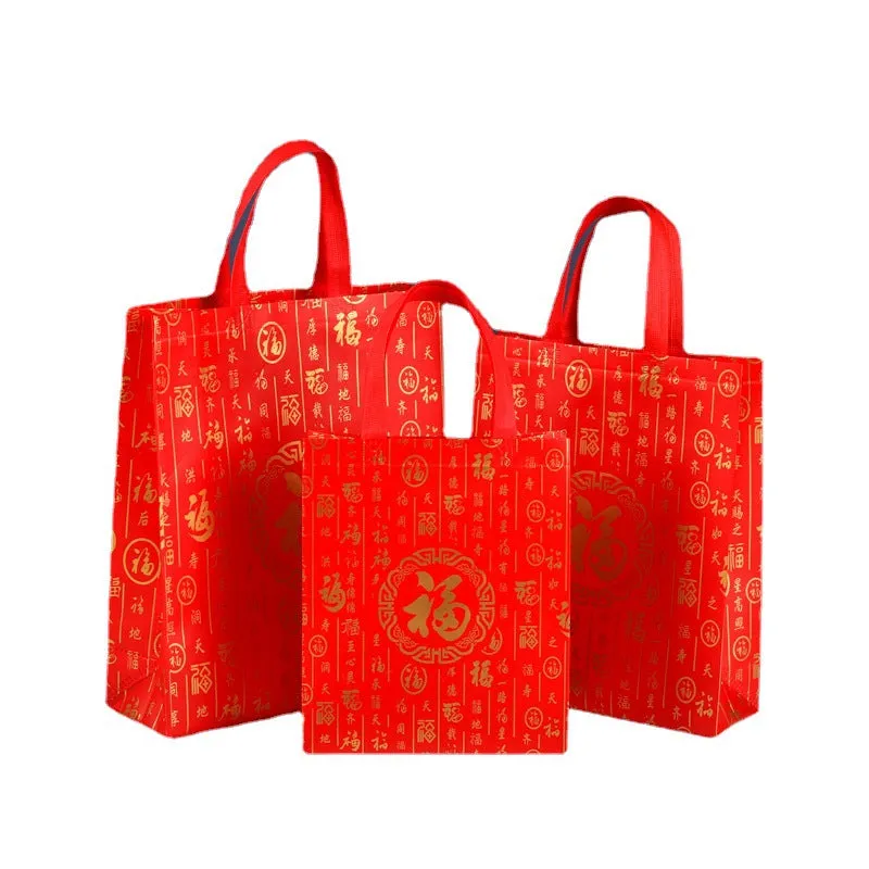 Red festive gift bags