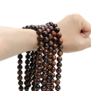 Red Tiger's Eye 12mm Faceted Rounds