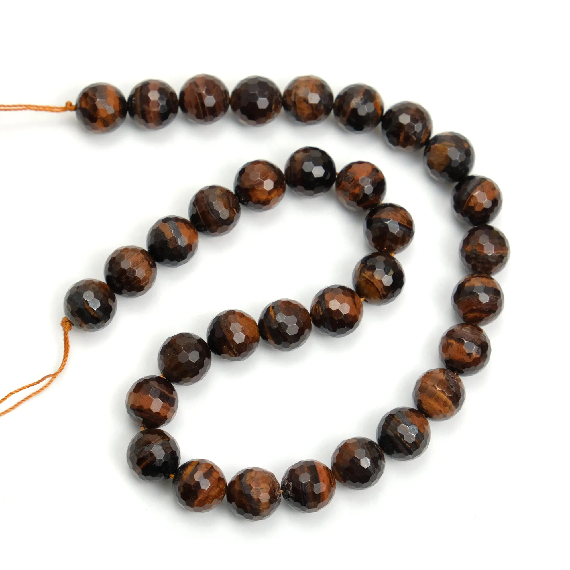Red Tiger's Eye 12mm Faceted Rounds