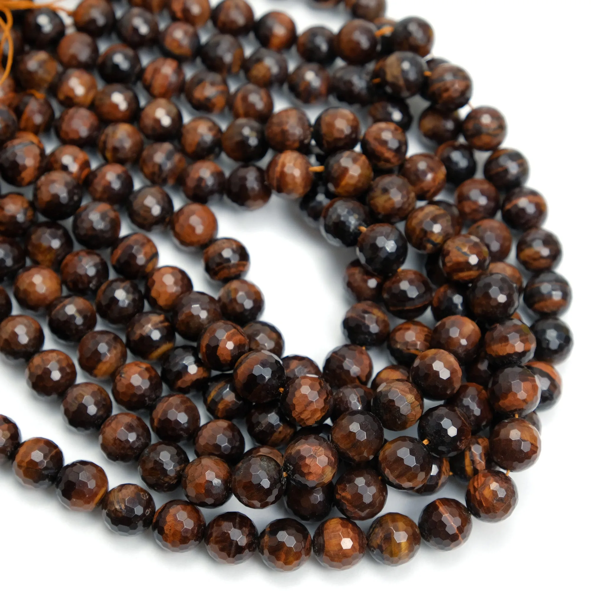 Red Tiger's Eye 12mm Faceted Rounds