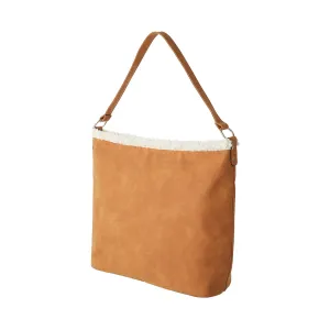 Retro Lamb Like Fabric Shoulder Bag (Brown)