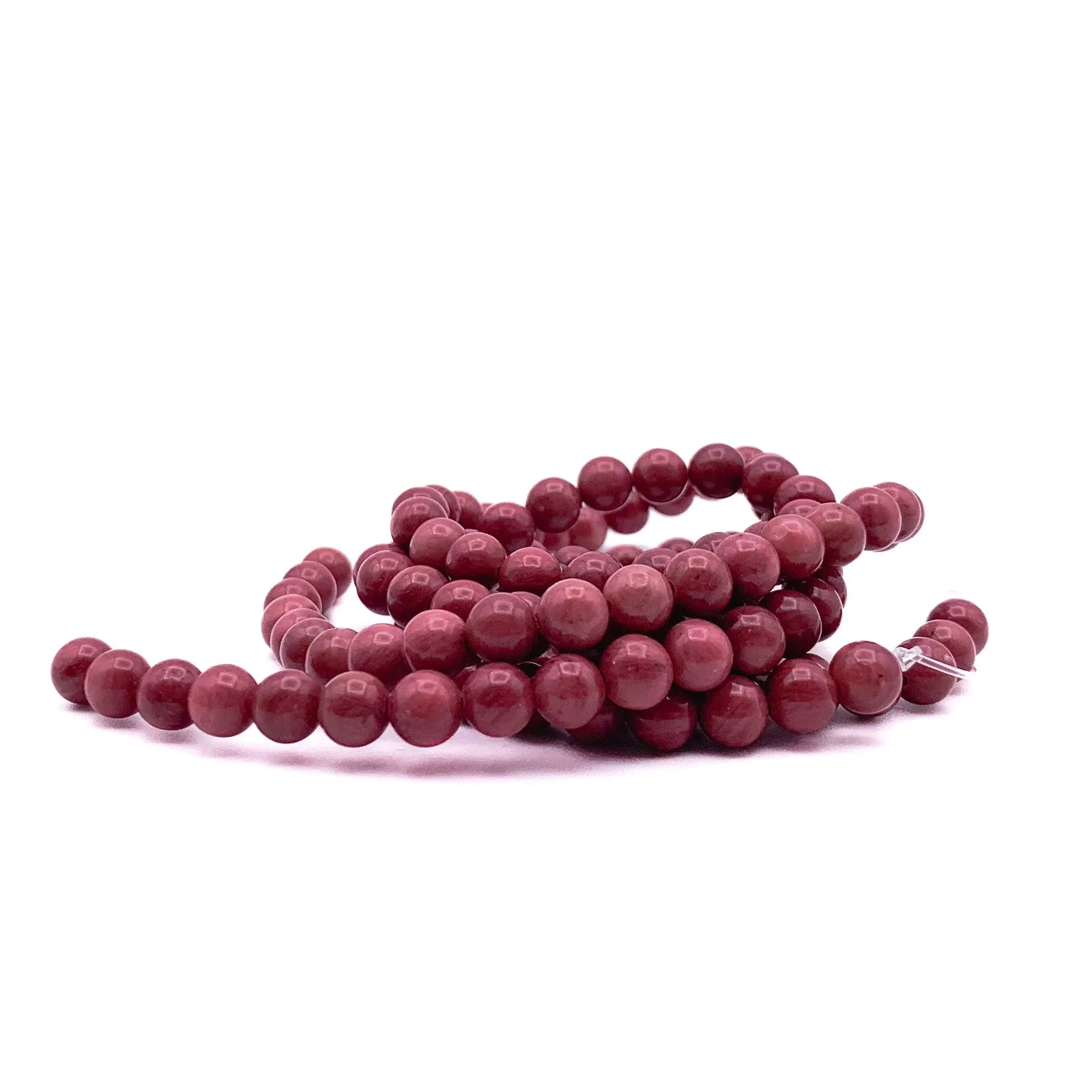 Rhodonite 6.4mm AAA Smooth Rounds Bead Strand