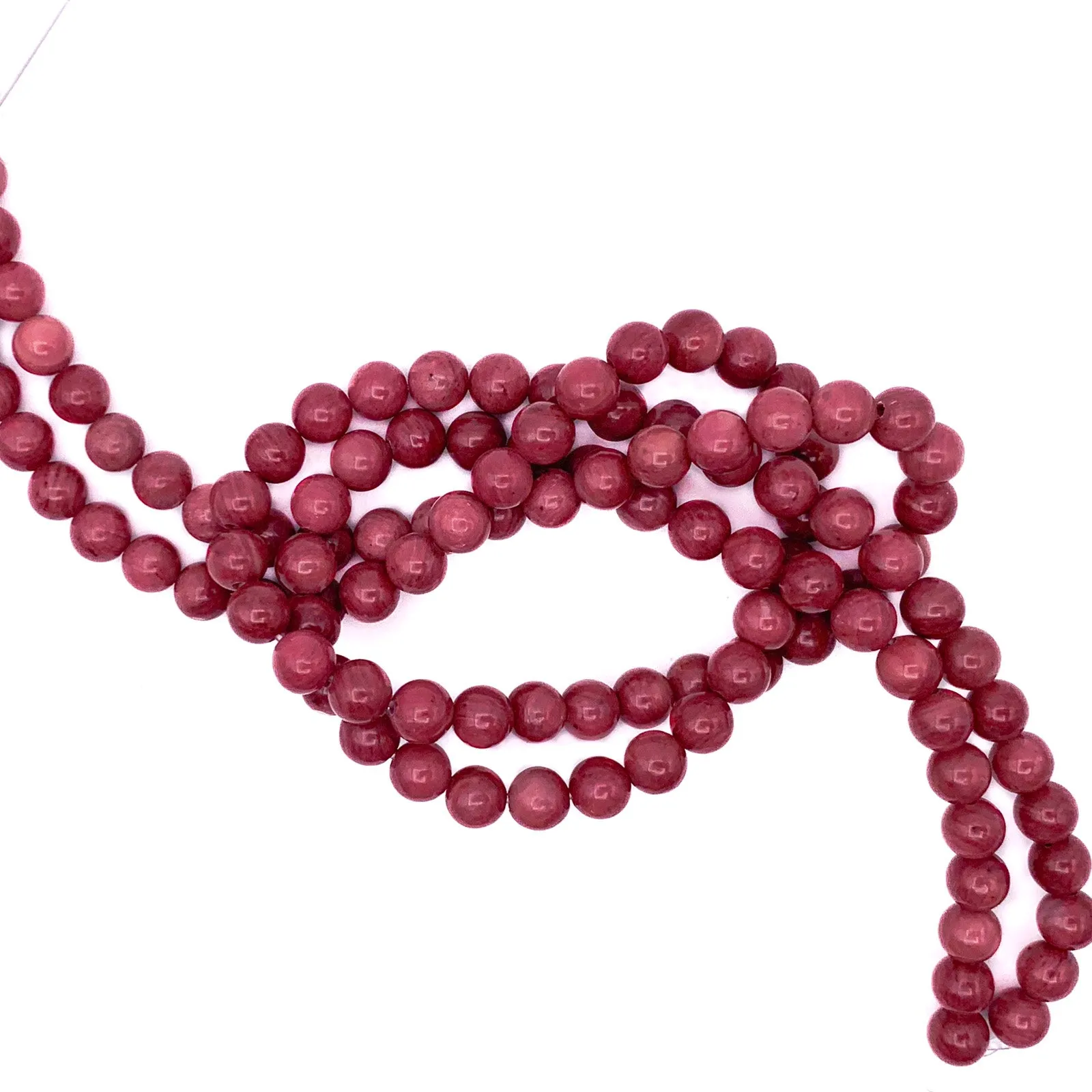 Rhodonite 6.4mm AAA Smooth Rounds Bead Strand