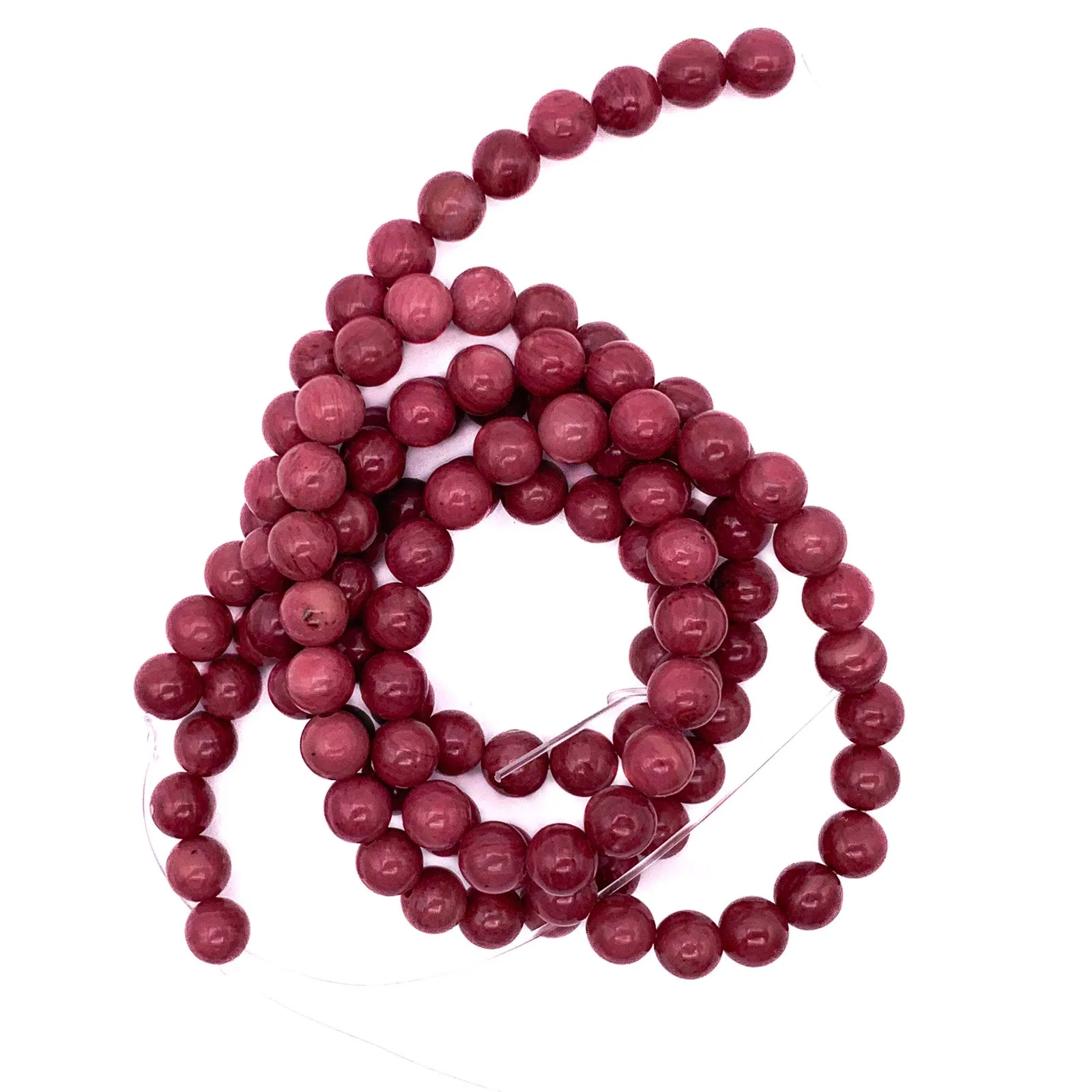 Rhodonite 6.4mm AAA Smooth Rounds Bead Strand