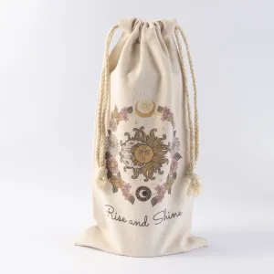 Rise And Shine Booze Bag - Eco-Friendly Drawstring Champagne Decorative Cover