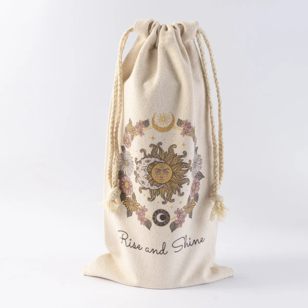Rise And Shine Booze Bag - Eco-Friendly Drawstring Champagne Decorative Cover