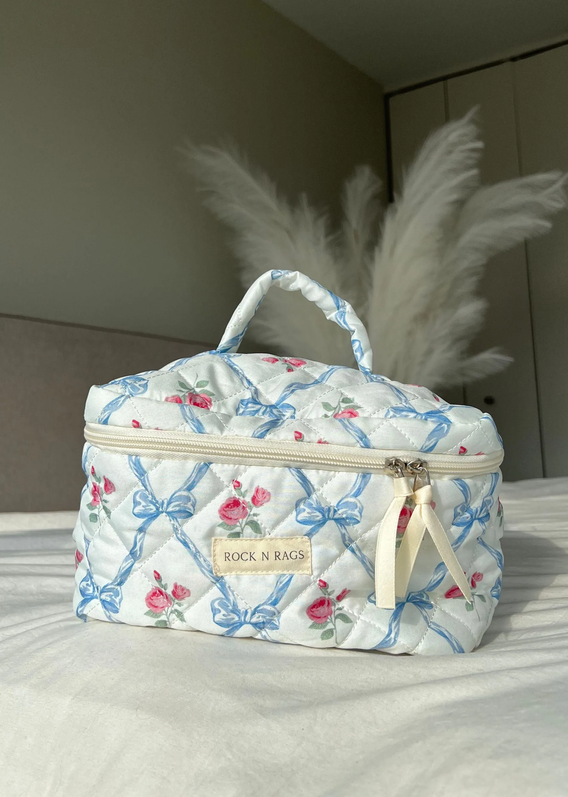 Rock N Rags Quilted Makeup Bag ★ Rose And Bow