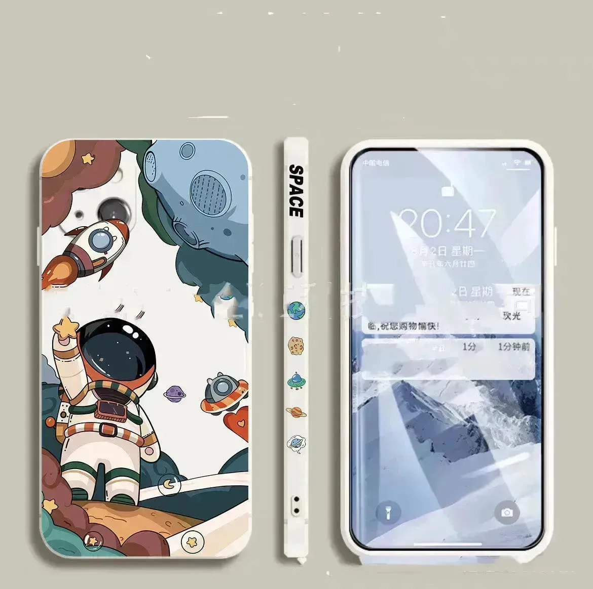 Rocket Astronaut Side Phone Case