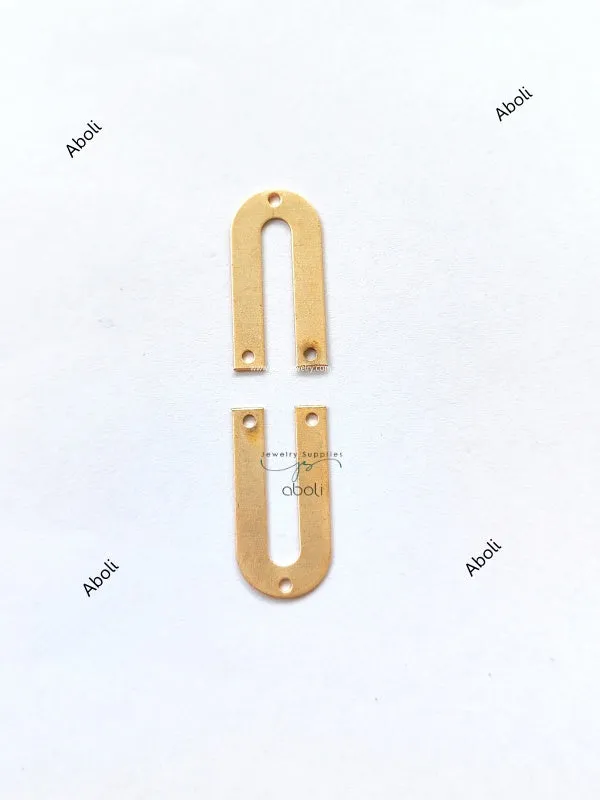 Rose Gold Metal Arch Connector U shaped Jewellery Component MACU11 Matt finish 3 hole connectors
