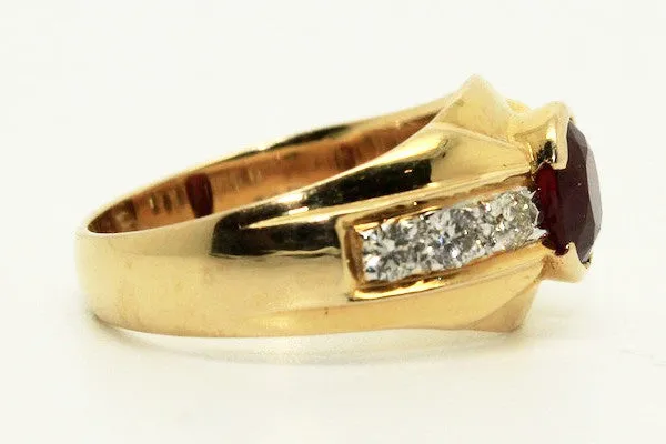 Ruby And Diamond Pave Mens Ring Ad No.1124