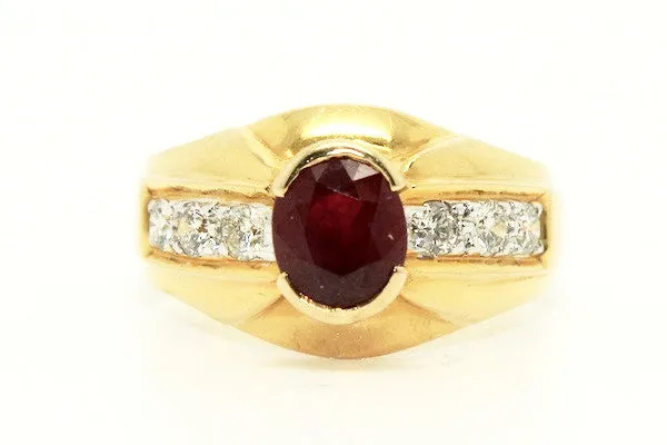 Ruby And Diamond Pave Mens Ring Ad No.1124