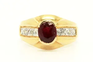 Ruby And Diamond Pave Mens Ring Ad No.1124