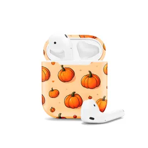 Seamless Cute Orange Pumpkin AirPods Case AirPods Pro AirPods Pro 2 AirPods 3 AirPods 2 Glossy 1078