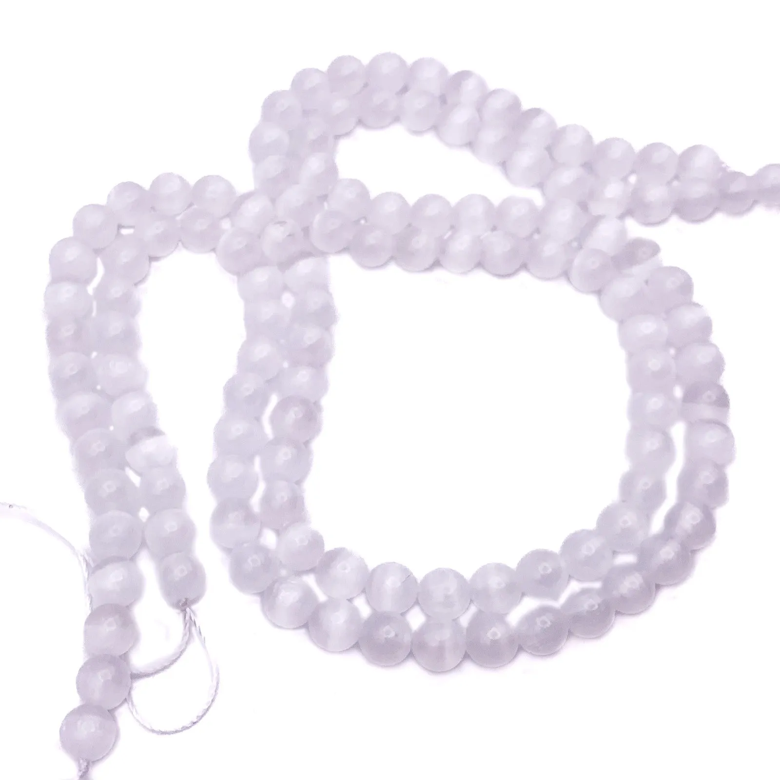 Selenite 6mm Smooth Rounds Bead Strand